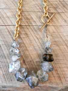 Herkimer Diamond and Vintage Chain 2